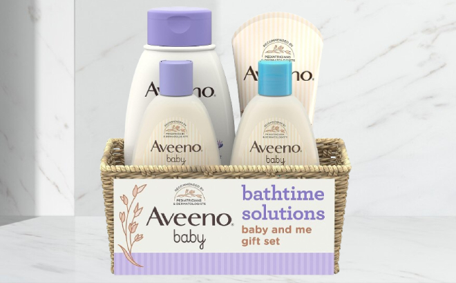 Aveeno Baby Bathtime Solutions 4 Piece Gift Set