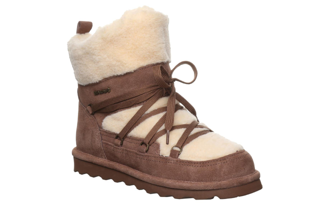 Bearpaw Anastacia Suede Shearling Boots in Cocoa Color