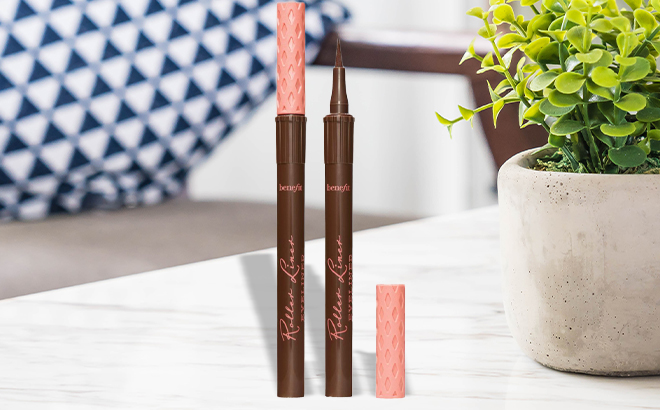 Benefit Cosmetics Roller Eyeliner 2 Pack in Brown on a Table