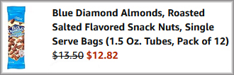 Blue Diamond Almonds 12 Pack Checkout Screen