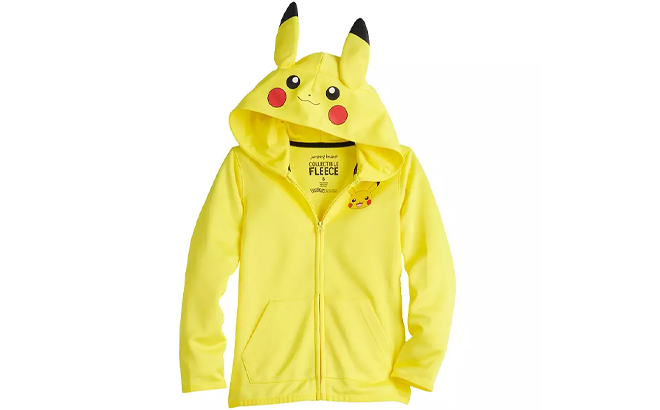 Boys Jumping Beans Pokemon Pikachu Zip Hoodie Showing The Front Side of the Hoodie