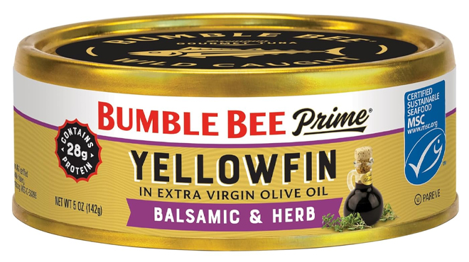 Bumble Bee Prime Balsamic Herb Yellowfin Tuna in Extra Virgin Olive Oil 5 Ounce Can