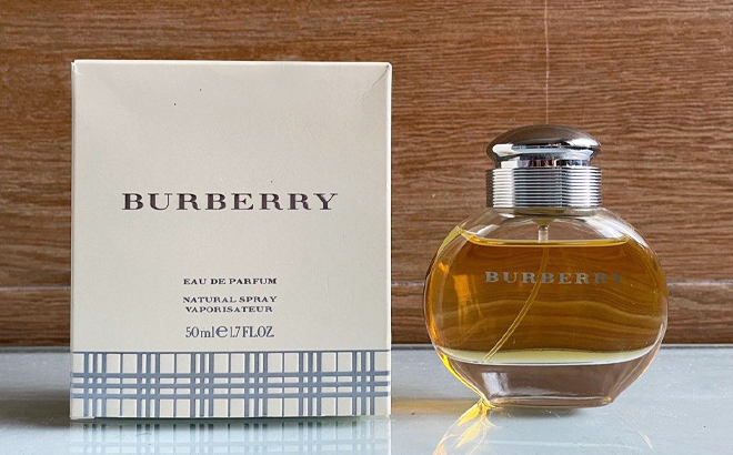 Burberry Classic for Women Eau De Parfum Spray with Box on the table