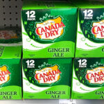 Canada Dry 12 Pack Soda Boxes on a Store Shelf