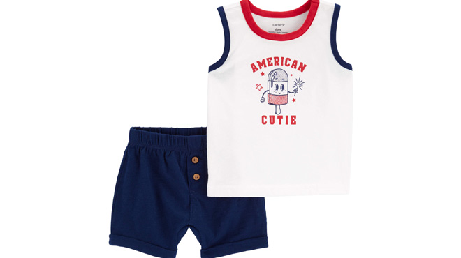 Carters Baby 2 Piece 4th Of July Tank Short Set