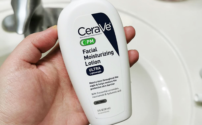 CeraVe PM Facial Moisturizing Lotion Night Cream with Hyaluronic Acid and Niacinamide