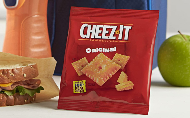 Cheez It Cheese Crackers Bag on a Table