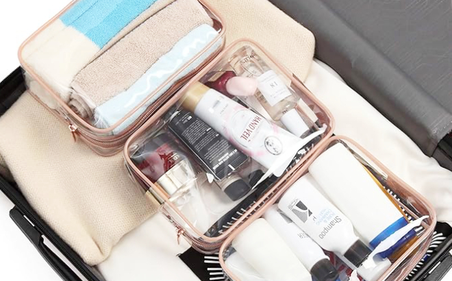 Clear Makeup Bag 3 Pack