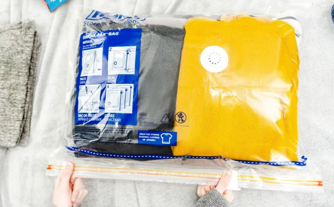 Clothes Inside The Hefty Vacuum Compression Storage Bags