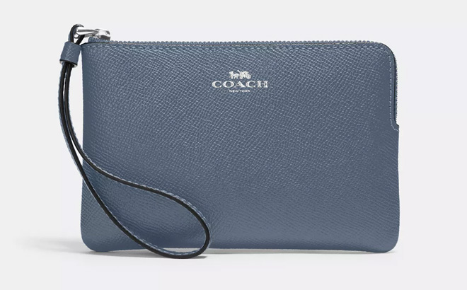 Coach Outlet Corner Zip Wristlet in Gray 1