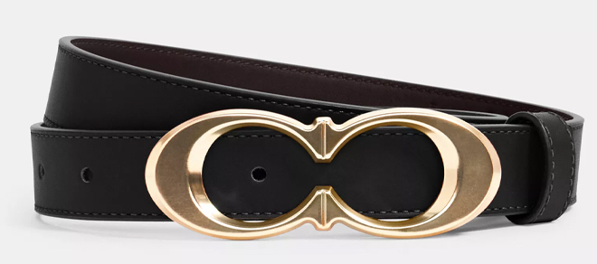 Coach Outlet Signature Buckle Belt 25 Mm in Black