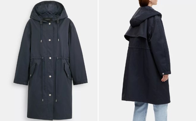 Coach Raincoat in Navy Color