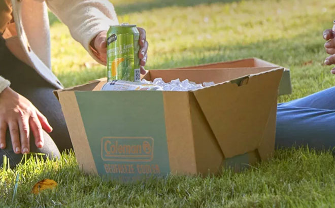 Coleman GeoFreeze Recyclable Cooler with Ice and Drinks Inside