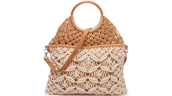 Crown Vintage Macrame Convertible Shoulder Bag