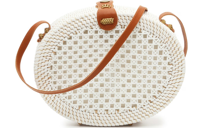 Crown Vintage Woven Oval Crossbody Bag