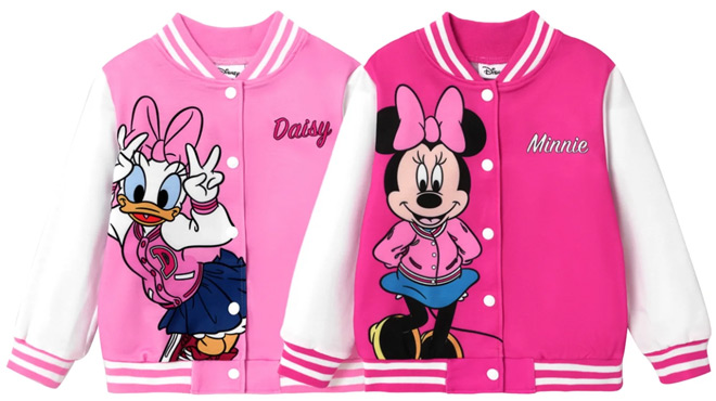 Disney Girls Minnie Mouse and Daisy Bomber Jacket