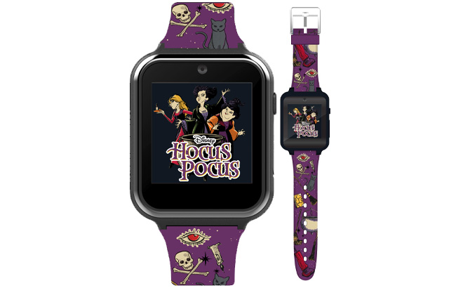 Disney Hocus Pocus Unisex Child iTime Smart Watch with Silicone Strap in Color Purple