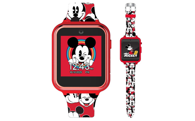 Disney Mickey Mouse iTime Unisex Child Interactive Smart Watch with Silicone Strap