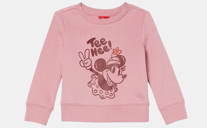 Disney Minnie Peace Toddler Kids Fleece Crew Sweatshirt