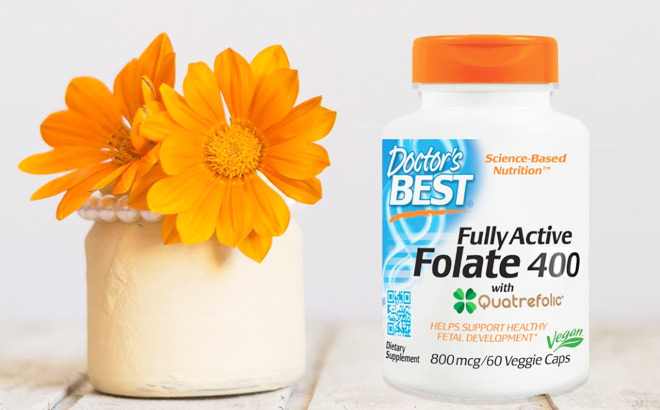 Doctors Best 90 Count Fully Active Folate with Quatrefolic Veggie Caps