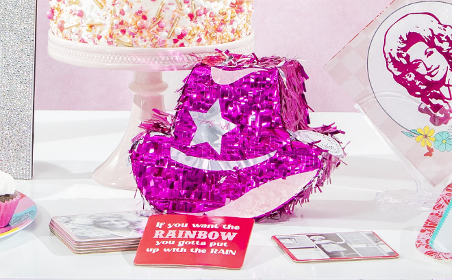 Dolly Parton Pink Cowboy Hat Party Pinata