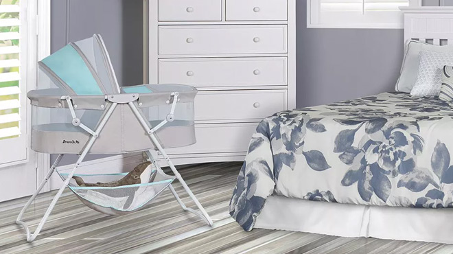 Dream on Me Quick Folding Bassinet in the Bedroom