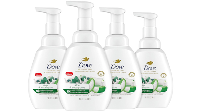 Four Bottles of Dove Foaming Hand Wash