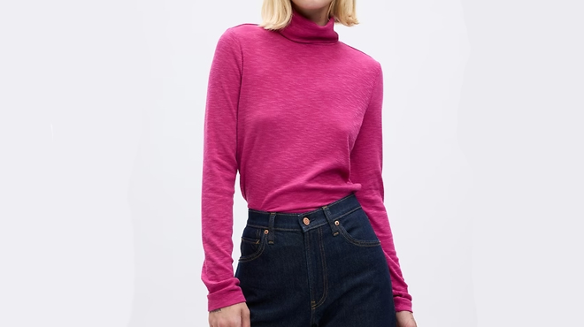 GAP Essential Ribe Turtleneck T Shirt