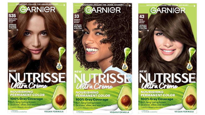 Garnier Hair Colors on White Background