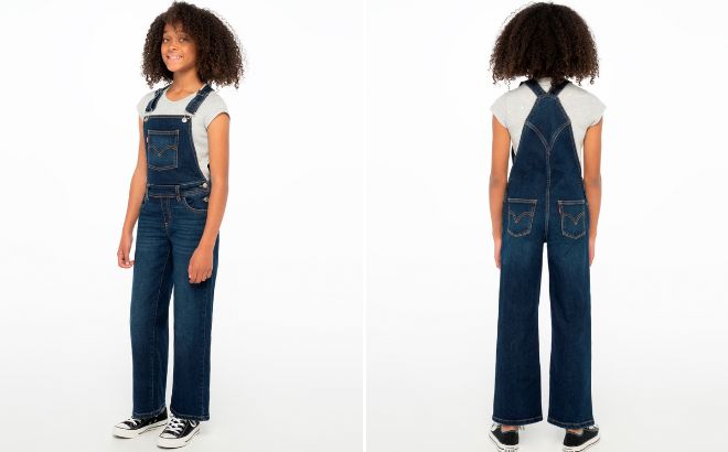 Girl is Wearing Levis Bootcut Overalls