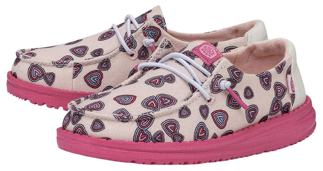 Hey Dude Kids Wendy Youth Hearts Shoes