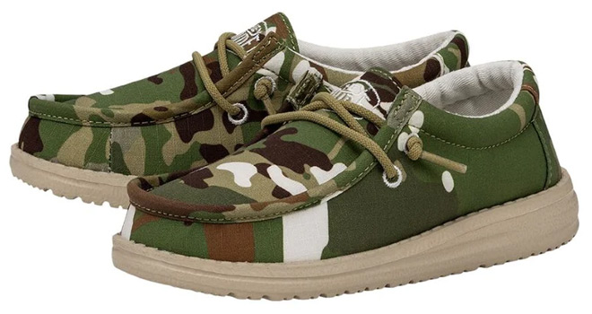 Hey Dude Wally Youth Camouflage Kids Shoes