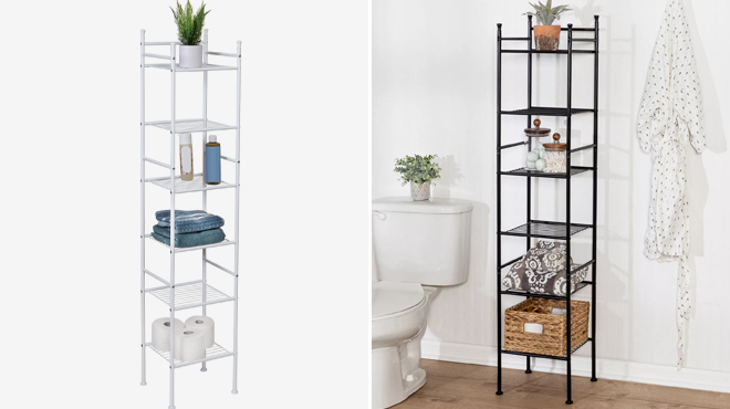 Honey Can Do 6 Tier Bathroom Storage Shelving Unit and Honey Can Do 6 Tier Space Saving Shelving Tower