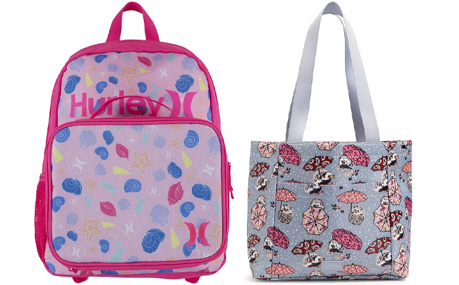 Hurley One and Only Backpack Lunch Set and Vera Bradley Powered By Totes Medium Tote Bag