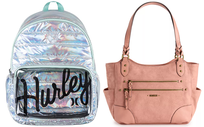 Hurley Shine Backpack and Rosetti Marin Satchel Bag in Pink