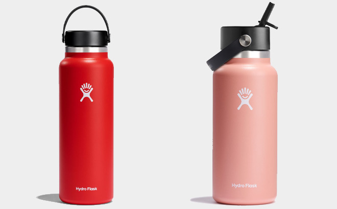 Hydro Flask Wide Mouth with Flex Straw Cap and Hydro Flask Wide Mouth 40 oz