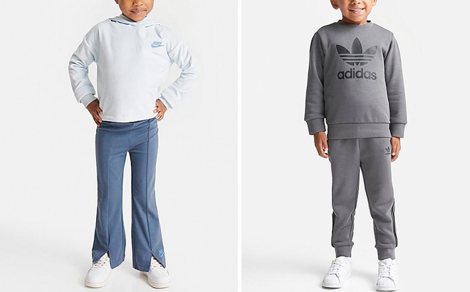 INFANT ADIDAS ORIGINALS TREFOIL CREWNECK SWEATSHIRT AND JOGGER PANTS SET