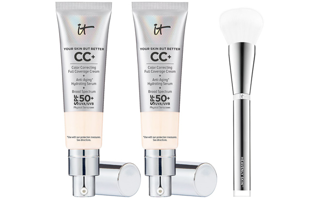 IT Cosmetics CC Cream SPF 50 Foundation Duo with Brush