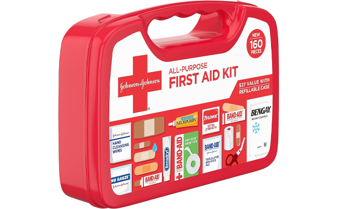 Johnson Johnson All Purpose Portable Compact First Aid Kit