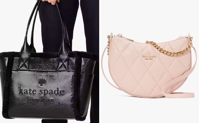 Kate Spade Jett Faux Shearling Tote and Carey Zip Top Crossbody Bag