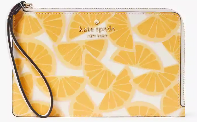 Kate Spade Staci Orange Toss Medium L Zip Wristlet