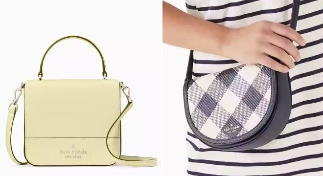 Kate Spade Staci Square Crossbody and Luna Gingham Crescent Crossbody