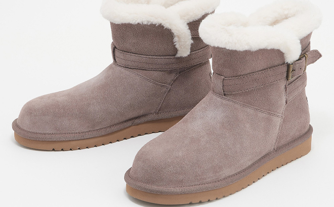 Koolaburra by UGG Faux Fur Mini Boots in the Color Cinder