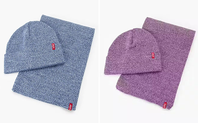 Levis Scarf and Beanie Gift Set