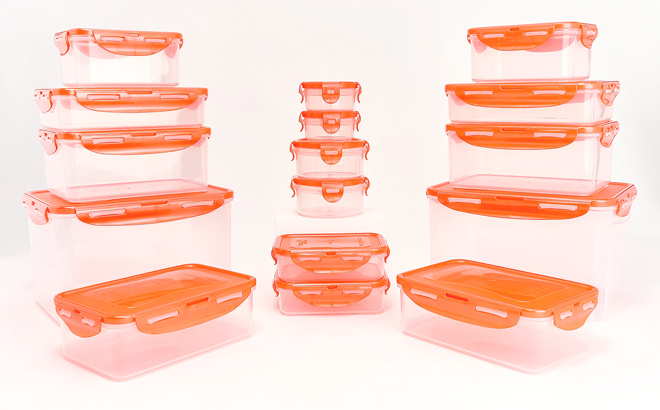 LocknLock 16 Piece Multi Shape Storage Set in Coral