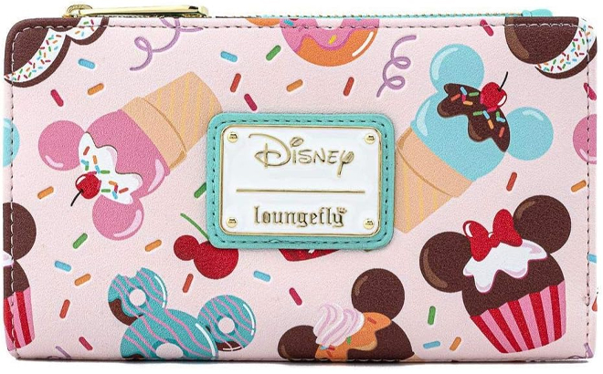 Loungefly Disney Mickey and Minnie Mouse Sweets Flap Wallet