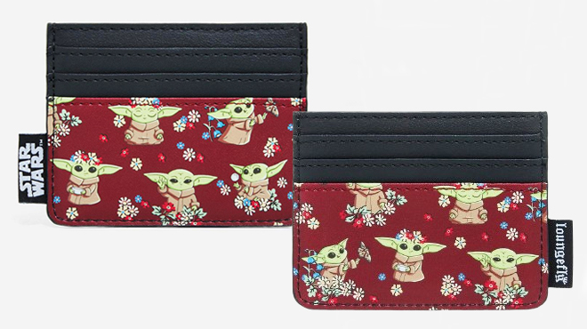 Loungefly Star Wars The Mandalorian Grogu Floral Cardholder