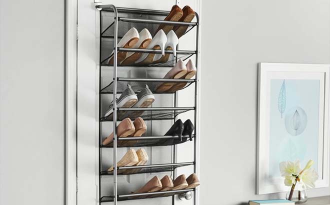 Mainstays 12 Tier over the Door Shoe Rack for 36 Pairs of Shoes