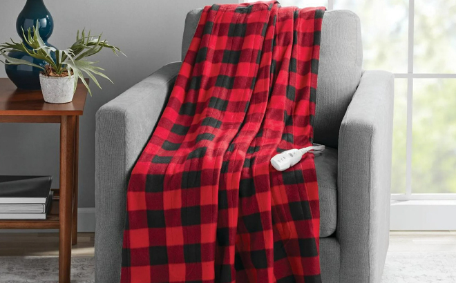 Mainstays Soft Fleece Electric Heated Throw Blanket