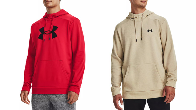 Men Wearing Under Armour Fleece Hoodies